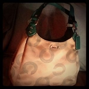 Coach OP Art Dotted Ashley Hobo Shoulder Handbag